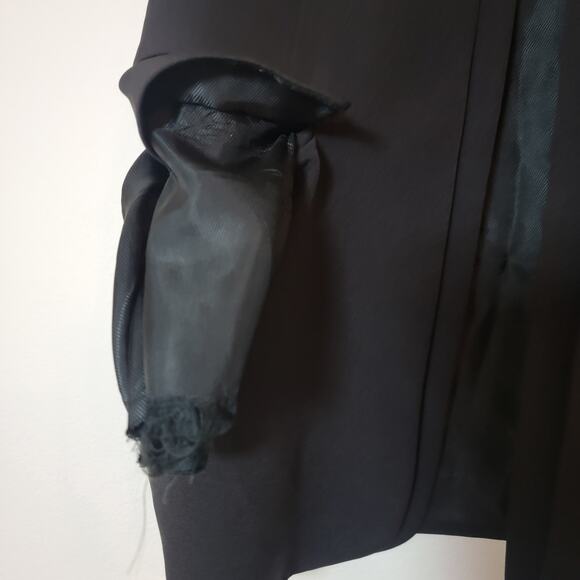 Zara Open Front Black Vest Small Glen Lined Minimalist Old Money Business READ! - Picture 8 of 10